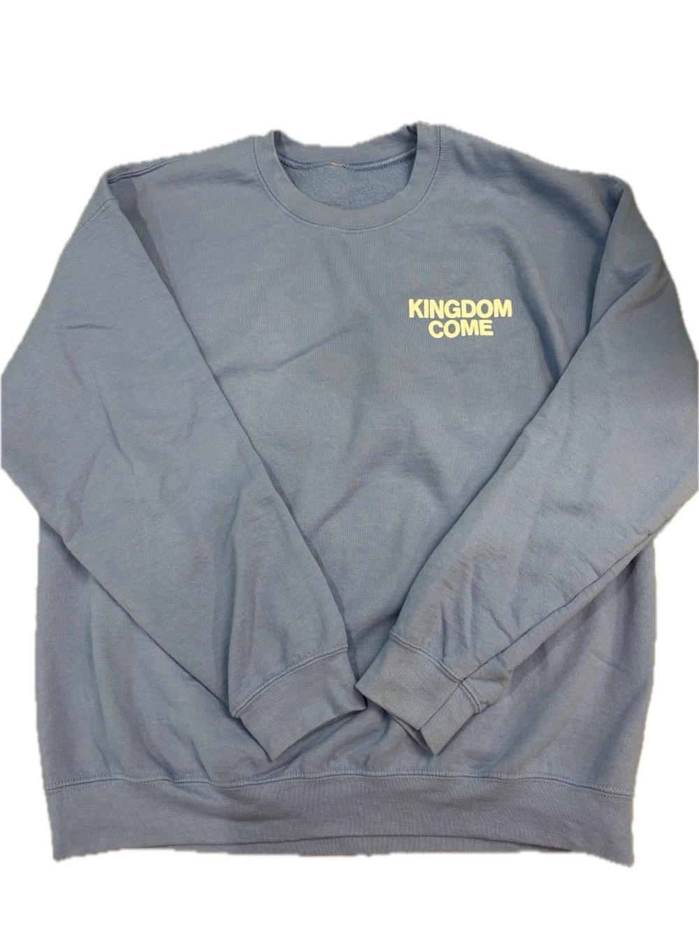 WWJD Size:L Women’s Crewneck Dusty Blue